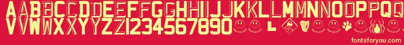 RegistrationPlateUk Font – Yellow Fonts on Red Background