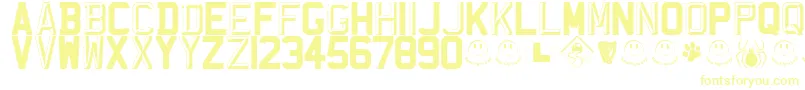 Fonte RegistrationPlateUk – fontes amarelas em um fundo branco
