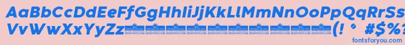 CodecWarmHeavyItalicTrial Font – Blue Fonts on Pink Background