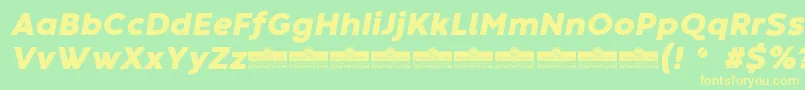 CodecWarmHeavyItalicTrial Font – Yellow Fonts on Green Background