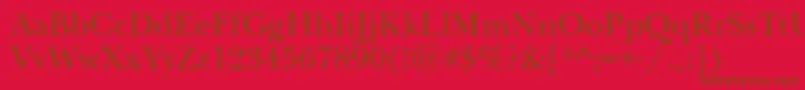 Nwb55C-Schriftart – Braune Schriften auf rotem Hintergrund