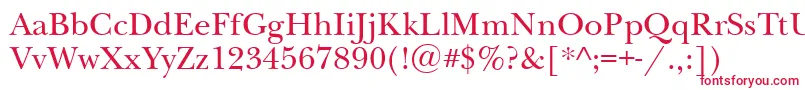 フォントNwb55C – 白い背景に赤い文字