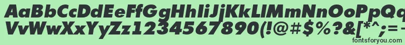 フォントAFuturicaextrablackItalic – 緑の背景に黒い文字