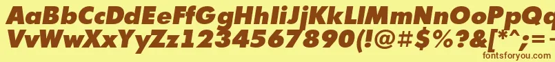 Czcionka AFuturicaextrablackItalic – brązowe czcionki na żółtym tle