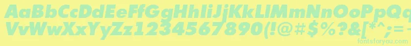 Fonte AFuturicaextrablackItalic – fontes verdes em um fundo amarelo