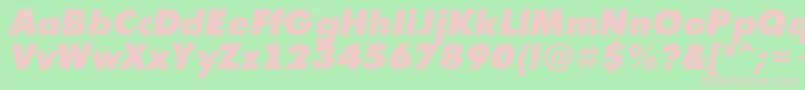 Fonte AFuturicaextrablackItalic – fontes rosa em um fundo verde