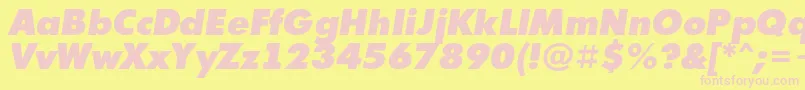 Fonte AFuturicaextrablackItalic – fontes rosa em um fundo amarelo