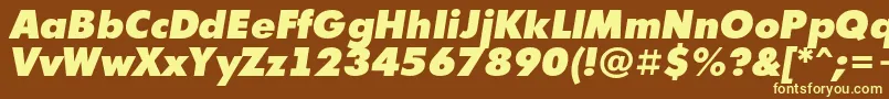 AFuturicaextrablackItalic-fontti – keltaiset fontit ruskealla taustalla