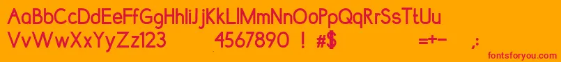 フォントLumniaSemiBold – オレンジの背景に赤い文字