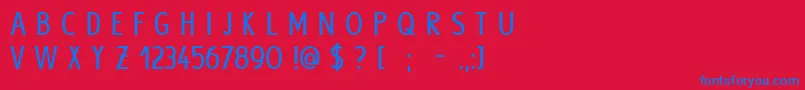 フォントHypeBold – 赤い背景に青い文字