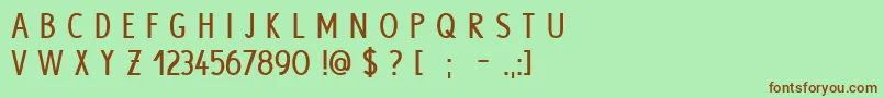 フォントHypeBold – 緑の背景に茶色のフォント