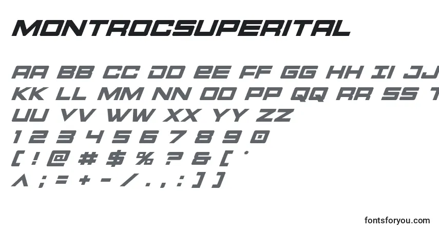 Schriftart Montrocsuperital – Alphabet, Zahlen, spezielle Symbole
