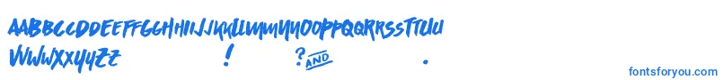 Шрифт AsphaltsDisplayPersonalUse – синие шрифты на белом фоне