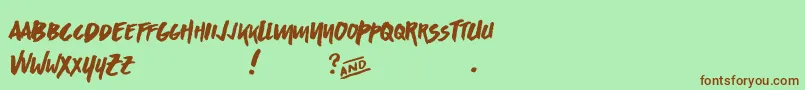 AsphaltsDisplayPersonalUse Font – Brown Fonts on Green Background