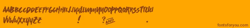 AsphaltsDisplayPersonalUse Font – Brown Fonts on Orange Background