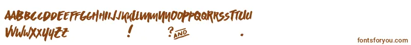 Шрифт AsphaltsDisplayPersonalUse – коричневые шрифты на белом фоне