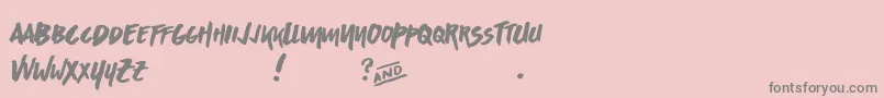 フォントAsphaltsDisplayPersonalUse – ピンクの背景に灰色の文字