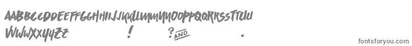 フォントAsphaltsDisplayPersonalUse – 白い背景に灰色の文字