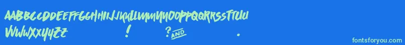 AsphaltsDisplayPersonalUse Font – Green Fonts on Blue Background