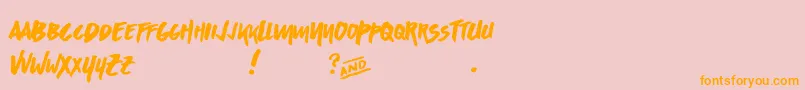 AsphaltsDisplayPersonalUse-Schriftart – Orangefarbene Schriften auf rosa Hintergrund