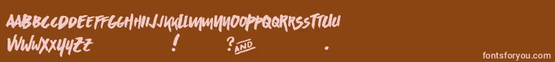 フォントAsphaltsDisplayPersonalUse – 茶色の背景にピンクのフォント
