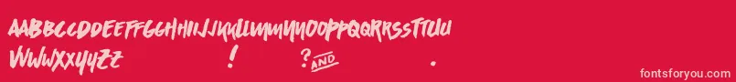 AsphaltsDisplayPersonalUse Font – Pink Fonts on Red Background