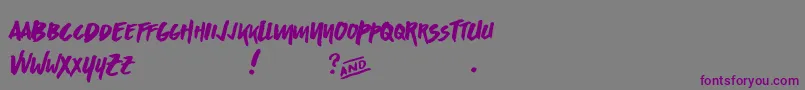 AsphaltsDisplayPersonalUse-Schriftart – Violette Schriften auf grauem Hintergrund
