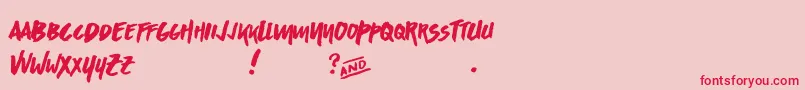 AsphaltsDisplayPersonalUse Font – Red Fonts on Pink Background