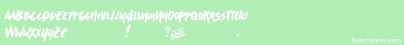 AsphaltsDisplayPersonalUse Font – White Fonts on Green Background