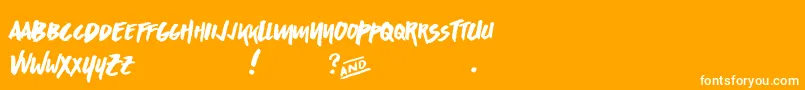 AsphaltsDisplayPersonalUse Font – White Fonts on Orange Background