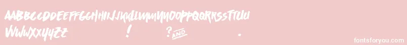 AsphaltsDisplayPersonalUse-fontti – valkoiset fontit vaaleanpunaisella taustalla