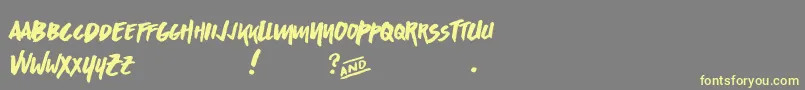 AsphaltsDisplayPersonalUse Font – Yellow Fonts on Gray Background