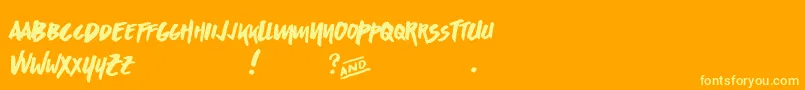 AsphaltsDisplayPersonalUse-Schriftart – Gelbe Schriften auf orangefarbenem Hintergrund