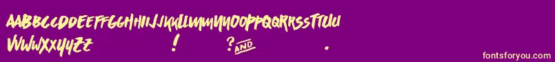AsphaltsDisplayPersonalUse Font – Yellow Fonts on Purple Background