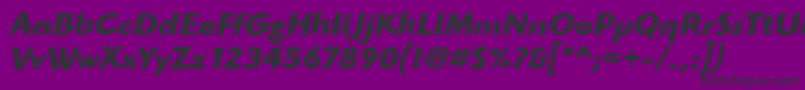 Fonte HighlanderItcBoldItalic – fontes pretas em um fundo violeta