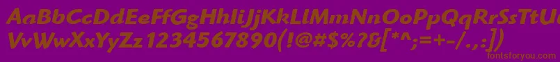 HighlanderItcBoldItalic Font – Brown Fonts on Purple Background