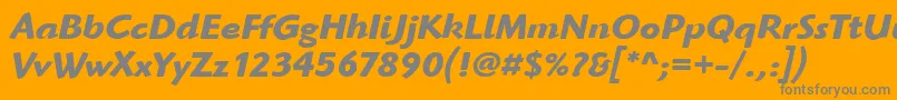 HighlanderItcBoldItalic Font – Gray Fonts on Orange Background