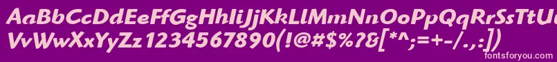 HighlanderItcBoldItalic Font – Pink Fonts on Purple Background