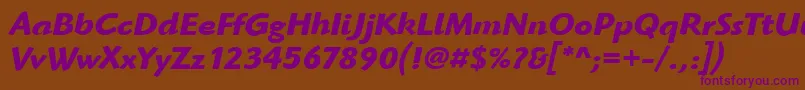 HighlanderItcBoldItalic Font – Purple Fonts on Brown Background