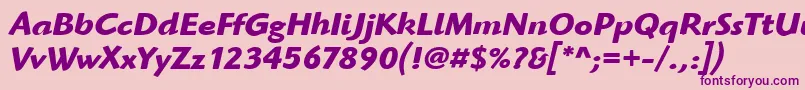 HighlanderItcBoldItalic Font – Purple Fonts on Pink Background