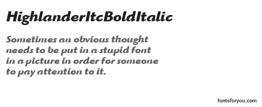 HighlanderItcBoldItalic-fontti