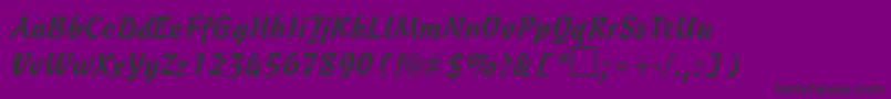 Czcionka CarmenbRegular – czarne czcionki na fioletowym tle