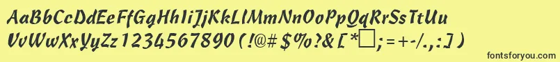CarmenbRegular Font – Black Fonts on Yellow Background