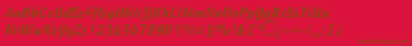 CarmenbRegular Font – Brown Fonts on Red Background