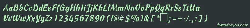 CarmenbRegular Font – Green Fonts on Black Background