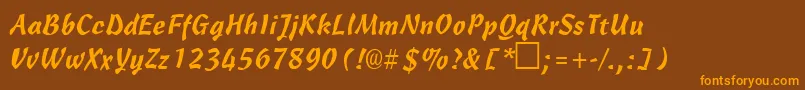 CarmenbRegular Font – Orange Fonts on Brown Background