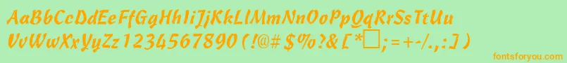 CarmenbRegular Font – Orange Fonts on Green Background
