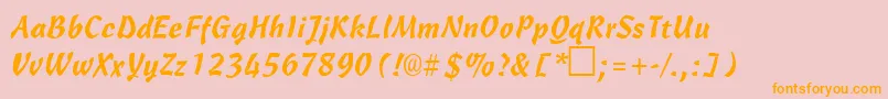 CarmenbRegular Font – Orange Fonts on Pink Background