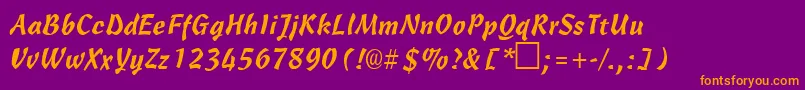 CarmenbRegular Font – Orange Fonts on Purple Background
