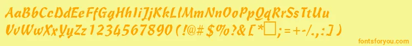 Police CarmenbRegular – polices orange sur fond jaune